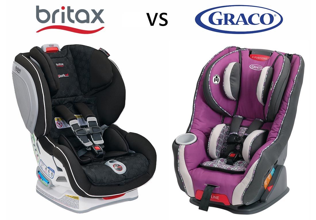 Britax and Graco car seats side by side comparison showing different price points