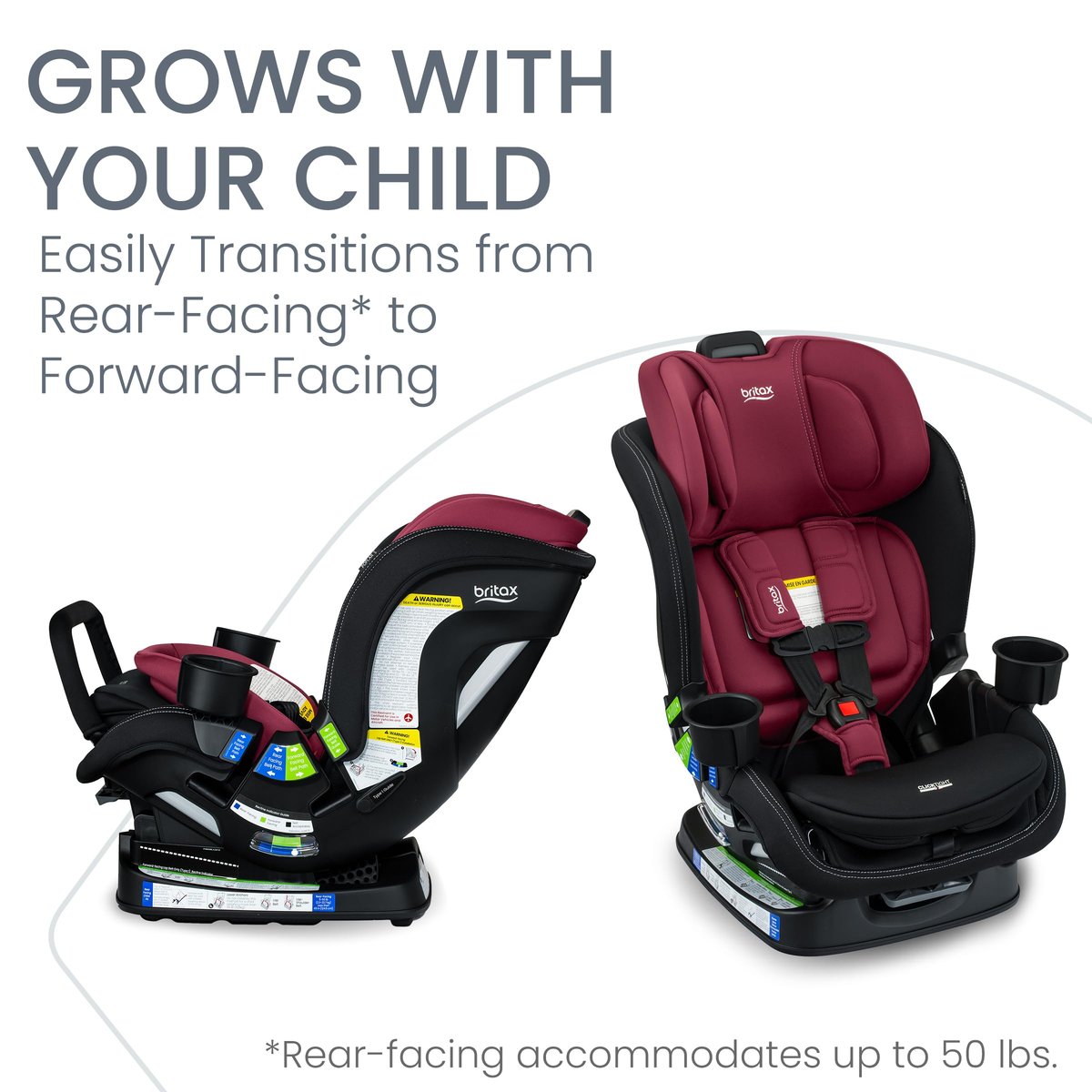 Britax Poplar convertible car seat in Magenta Onyx