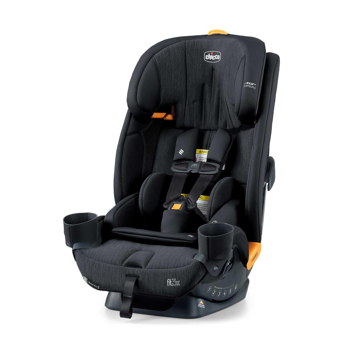 Chicco Fit3x ClearTex ultra-slim all-in-one car seat shown forward-facing