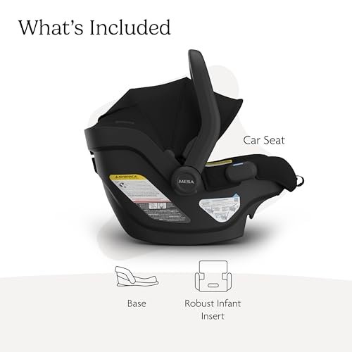 UPPAbaby Mesa V3 infant car seat with 25-position headrest and magnetic buckle holders